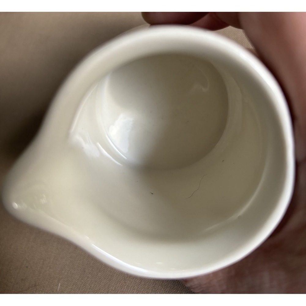 Vintage Hall Restaurant Ware White Chunky Ironstone Small Tapered Creamer 2.5" - Picture 3 of 3